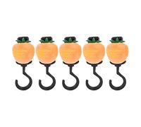 Mavaol 5 pièces mignons crochets de poussette de bébé multi-fonctionnels crochets de dessin animé rotatifs à 360 degrés avec crochet et boucle d'attache pour voiture de vélo (Carrot style)