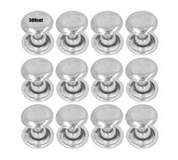 Mavaol 500 ensemble de goujons métalliques Rivets 8mm fer bricolage Double plat uniforme revêtement processus de galvanoplastie fournitures de quincaillerie en cuir (Silver)
