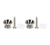Mavaol Boutons de Verrouillage de Sangle de Guitare, Ensemble de 2 Broches d'extrémité en métal, vis de Montage au Design Moderne, rondelles en Laine pour Basse, ukulélé, Guitare (Silver)