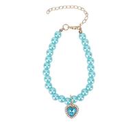 Mavaol Collier pour Animaux de Compagnie Collier réglable élégant en Forme de Coeur Collier Pendentif pour Chien pour Chiot Chat fête Quotidienne (Lake Blue)