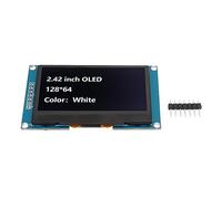 Mavaol Écran OLED 2,42 Pouces, résolution 128x64, Faible consommation, Interface SPI, Compatible avec ESP32, ESP8266, STM32 pour Les projets de Bricolage (MRA091A Blanc)