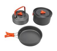 Mavaol ensemble de cuisine de Camping avec bouilloire à thé sac de rangement poêle à frire batterie de cuisine de Camping Portable pour 2 à 3 personnes