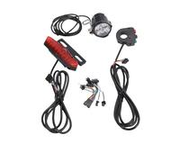 Mavaol Ensemble d'éclairage de vélo électrique, interrupteur à clé à 5 broches, klaxon de phare, feu arrière avec clignotants, feux d'avertissement avant et arrière et câble de