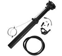 Mavaol Fil de commande de tige de selle de vélo noir en alliage d'aluminium, levage de pression d'huile pour vélo de route et de montagne (External wiring 31.6MM*375MM)