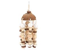 Mavaol Grand Jouet à mâcher pour perroquets, Coquille de Noix de Coco, pour Moyens et Grands perroquets, Cage Suspendue