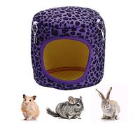 Mavaol Hamac Chaud en Coton pour Animaux de Compagnie, nid de Couchage pour Hamster, écureuil, Cochon d'Inde, Chinchilla, Lapins, Rose, Violet, Jaune, léopard (Leopard Purple)