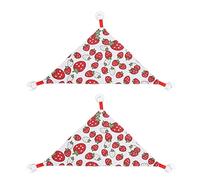 Mavaol Hamac pour Reptiles, Chaise Longue Suspendue Durable pour Dragon Barbu, Hamster, Cochon d'Inde, 2 pièces, hamac Triangulaire à Motif Fraise, lézard (Strawberry Size M)