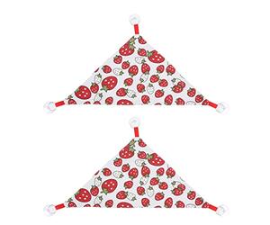 Mavaol Hamac pour Reptiles, Chaise Longue Suspendue Durable pour Dragon Barbu, Hamster, Cochon d'Inde, 2 pièces, hamac Triangulaire à Motif Fraise, lézard (Strawberry Size M)
