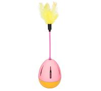 Mavaol Jouet en Plumes pour Chat, Couleurs Vives, Rotation à 360 degrés, Cloche intégrée, Jouets interactifs pour Chaton, pour Chats Heureux (Pink and Yellow)