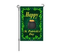 Mavaol Le drapeau de jardin de la Saint Patrick symbolise l'espoir Double face trèfles drapeau vertical de jardin pour pelouse d'arrière-cour (Type 3)