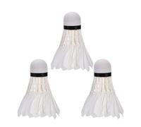 Mavaol Lot de 3 Volants de Badminton Blancs, Plumes de qualité supérieure, conçus pour améliorer la maîtrise du Ballon et adaptés au Jeu en intérieur et en extérieur.