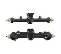 Mavaol RC essieu en alliage d'aluminium robuste RC avant arrière essieu assemblée pour SCX24 AXI90081 AXI00001 AXI00002 1/24 RC voiture (Black)