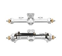 Mavaol RC essieu en alliage d'aluminium robuste RC avant arrière essieu assemblée pour SCX24 AXI90081 AXI00001 AXI00002 1/24 RC voiture (Silver)