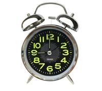 Mavaol Réveil à Double Cloche de 10,2 cm avec rétroéclairage, Cadran Lumineux, réveil Silencieux à Piles pour Chambre à Coucher, Chevet, métal argenté