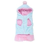Mavaol - Robe de Princesse en Peluche pour Chien et Chat, vêtements Mignons, Garde au Chaud, Design à Capuche pour l'automne et l'hiver (L)