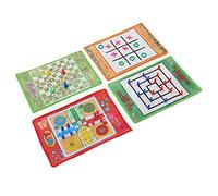 Mavaol Snake and Ladder Kids Nine Men's Morris Portable Flying Chess Ludo Board pour Jeu Familial 4 en 1