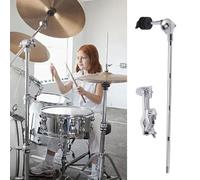Mavaol Support de cymbale en forme de L, bras d'extension, accessoire de batterie avec pince, bouton épais, coussinets anti-vibrations, réglage de l'angle et de la longueur pour