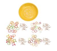 Mavaol support de rangement de coussin de bol rond de couture de plat d'épingle magnétique avec 4 marqueurs de point de jeu (Yellow)