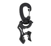 Mavaol Support de Tuyau de plongée sous-Marine Double 1 pièce avec Mousqueton et Boucle à Clip pour Gilet stabilisateur Basse Pression. (Noire)
