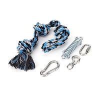 Mavaol Tige à Ressort en Acier Inoxydable pour Chiens de Compagnie, Jouet à mâcher en Corde de Coton, Morsure de Gros Chien Durable, Installation Facile, Jouet de Jeu pour Chiens de