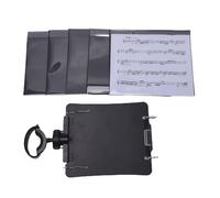 Mavaol Trompette Marching Lyre avec dossier rabattable multi-angle réglable pince pour partition de musique noir 5 pochettes de recharge