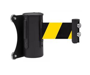Mavcobo Barrière De Ceinture Rétractable magnétique Enrouleur Rétractable Barrière Ruban barrières de sécurité à Corde avec Ceinture Jaune Noire de 2/3/5 M(B,5M/16.4FT)