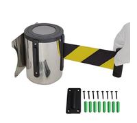 Mavcobo Enrouleur Rétractable Barrière Ruban à Montage Mural 10 m (32 Pieds) barrière de Ceinture rétractable avec Bouton de Verrouillage(B,10M/32FT)