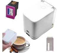 Mavdecll Mini Imprimante Alimentaire À Jet d'encre Couleur, Imprimante Comestible Portative avec Technologie Avancée À Jet d'encre Thermique, pour Gâteau À Pain, Restaurant De Café DIY