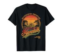 Mavericks Half Moon Bay Surf Rétro Coucher de Soleil T-Shirt