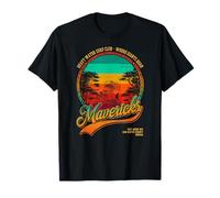 Mavericks Half Moon Bay Surf Rétro Coucher de Soleil T-Shirt