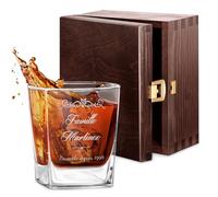 Maverton 250ml Verre à whisky personnalisé pour couples - Cadeau d’anniversaire- Pour les connaisseurs de whisky - Cadeau personnalisé pour jeunes mariés - Famille