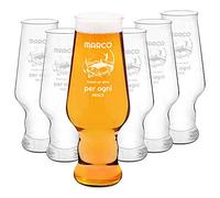 Maverton 6 Chopes à Bière Personnalisées - Contenance : 0,4 l - Verres de haute qualité pour ami - Cadeau d’anniversaire pour hommes - Amateur de Bière - Poisson