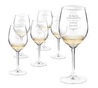 Maverton 6 Verres à Vin en Cristal pour elle - 6 Verres gravés 350 ml - Verre Personnalisé - Vin Rouge et Blanc - Cadeau d’anniversaire pour chaque Femme - Motif