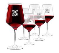 Maverton 6 Verres à Vin XL pour elle - Verres gravés 530ml - Verre Personnalisé à Vin Rouge et Blanc - Cadeau d’anniversaire pour chaque Femme - Cadeau Femme Personnalisé - Initiale