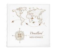 Maverton Album à 500 Photos avec couverture - cadeau personnalisé pour couples - Livre Photo pour parents - Album photo pochette livre en cuir blanc - cadeau anniversaire de mariage - carte du monde