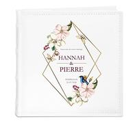 Maverton Album à pochettes, Album Photo à personnaliser en cuir blanc, Cadeau pour chaque couple, Livre photo imprimé pour les époux - oiseau