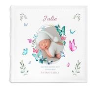 Maverton Album Photo 10x15 à pochettes - Album avec Photo personnalisée en cuir blanc - Cadeau Naissance Fille pour les petits - 200 Photos - Livre Bebe Naissance imprimé - nouveau-né
