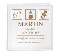 Maverton Album Photo à Personnaliser avec Couverture Gravée - Livre Photo à Pochettes - Cadeau d’anniversaire pour Enfants - Album gravé pour bébé - 1 ans