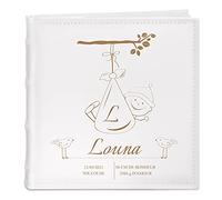 Maverton Album Photo à Personnaliser avec Couverture Gravée - Livre Photo à Pochettes - Cadeau personnalisé pour Enfants - Cadeau Naissance - Album photo 10x15 gravé livre bebe 1 an - naissance