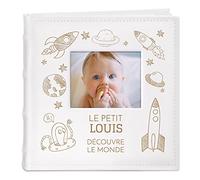 Maverton Album Photo à Personnaliser - Avec Poche Ouvrable sur la Couverture - Livre Photo avec Pochette livre - Cadeau anniversaire pour Enfants - Album photo bebe 1 an - cosmos
