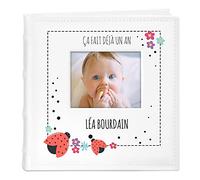 Maverton Album photo bébé à pochettes, Album Photo à personnaliser avec une poche ouvrable sur la couverture, Cadeau pour les petits, Livre photo de naissance imprimé - 1ans