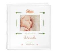 Maverton Album photo bébé à pochettes, Album Photo à personnaliser avec une poche ouvrable sur la couverture, Cadeau pour les petits, Livre photo de naissance imprimé - baptême