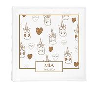 Maverton Album Photo Personnalisable pour enfant 500 photos - Livre de naissance DIY pour bébé - couverture gravée - Souvenir de baptême fille/garçon - premier anniversaire - petite fille