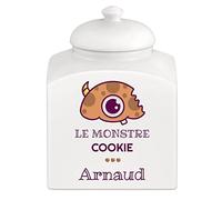 Maverton Bocal à biscuits avec personnalisation pour homme - Pot en céramique imprimé - Pot de stockage avec couvercle - pour lui - anniversaire - pour papa/papy - deco - Cookie