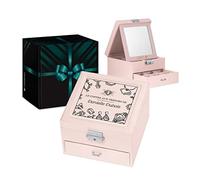 Maverton Boîte à bijoux avec miroir intérieur, Coffret rose à personnaliser, Présentoir à bijoux - cadeau personnalisé pour femmes - coffret