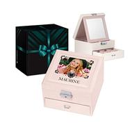 Maverton Boîte à bijoux avec miroir intérieur, Coffret rose à personnaliser, Présentoir à bijoux - cadeau personnalisé pour femmes - Photo 2