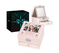 Maverton Boîte à bijoux en cuir rose, Coffret avec miroir intérieur à personnaliser, Présentoir à bijoux - cadeau personnalisé pour jeunes filles - petite fille