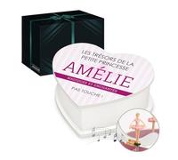 Maverton Boîte à Bijoux Musicale avec personnalisation pour petite fille - Coffret à trésors pour bébé - Rangement Bijoux pour filleule - pour premier anniversaire - baptême - petite princesse