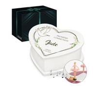 Maverton Boîte à Bijoux Musicale avec personnalisation pour petite fille - Coffret à trésors pour bébé - Rangement Bijoux pour filleule - pour premier anniversaire - baptême - première communion