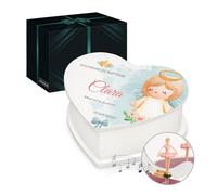 Maverton Boîte à Bijoux Musicale avec personnalisation pour petite fille - Coffret à trésors pour bébé - Rangement Bijoux pour filleule - pour premier anniversaire - baptême - souvenir bapteme